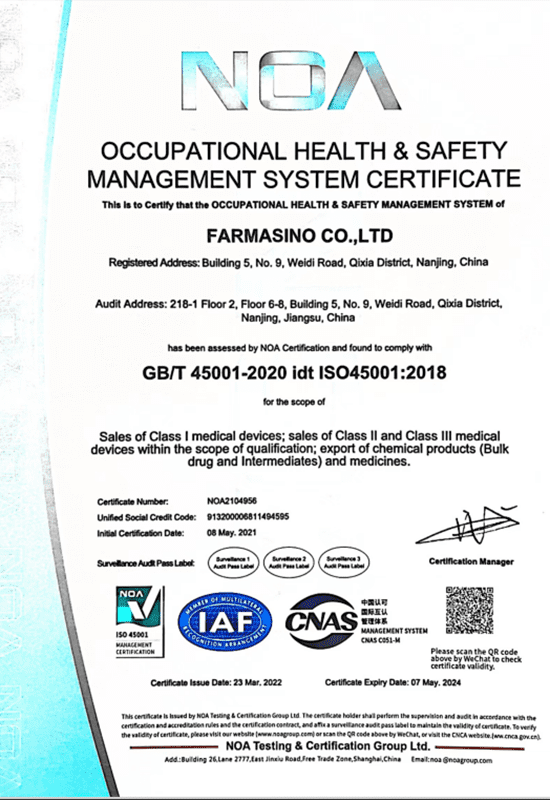 Occupational health&safety Management System Certi